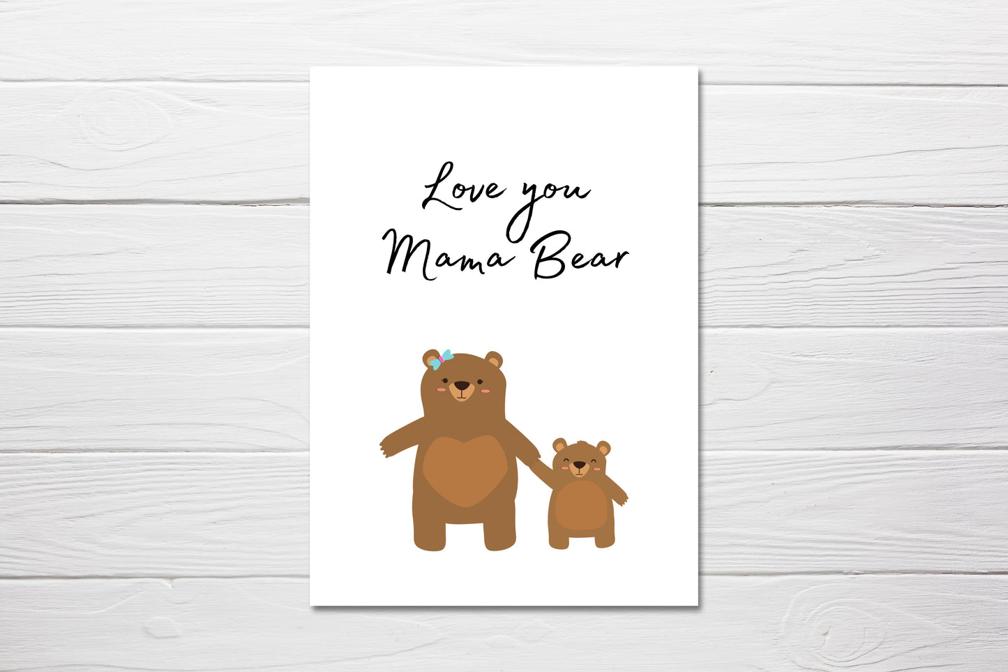 Mothers Day Card | Love You Mama Bear | Cute Card