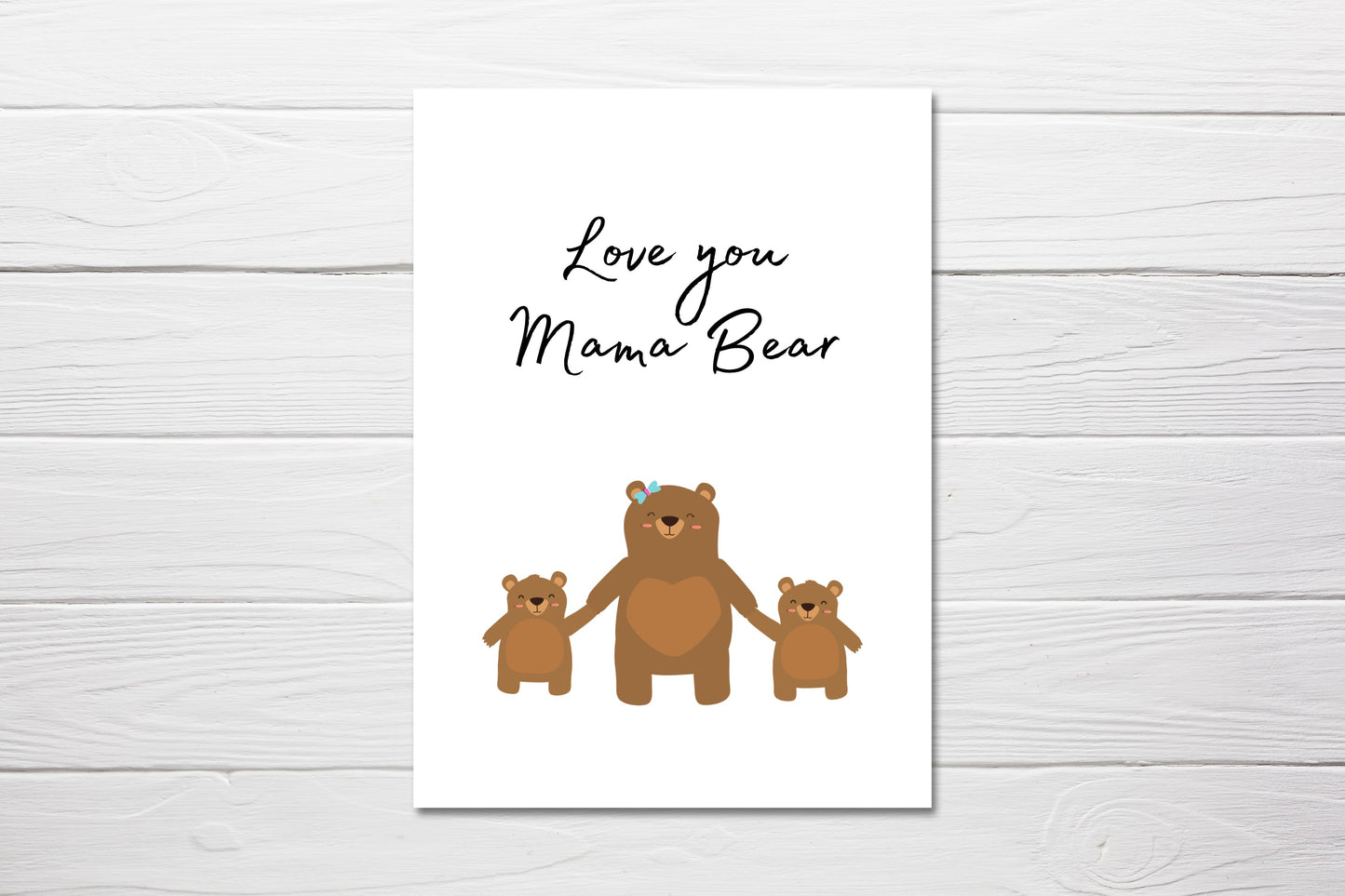 Mothers Day Card | Love You Mama Bear | Cute Card