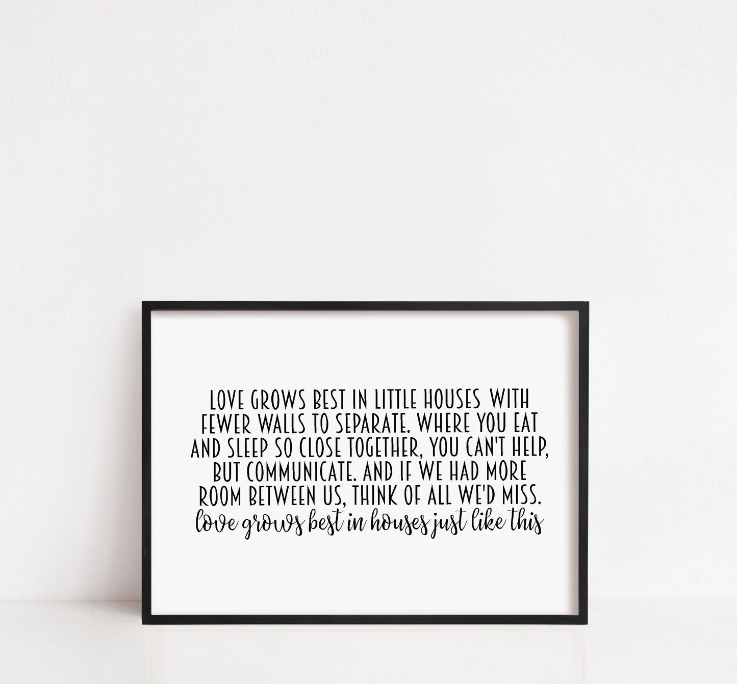 Quote Print | Love Grows Best In Houses Just Like This | Home Print