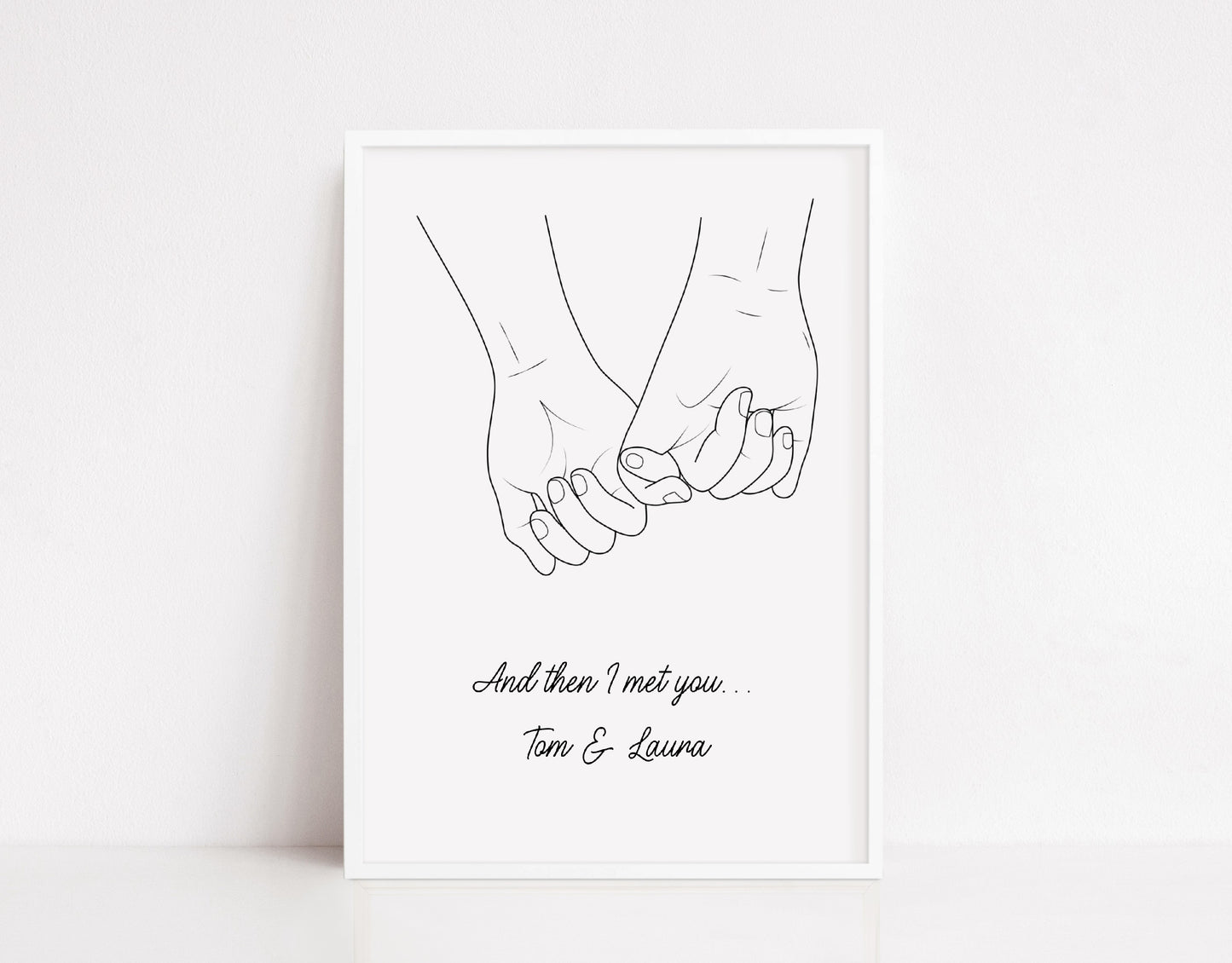 Couples Print | And Then I Met You | Personalised Print | Anniversary Print | Valentines Day Print