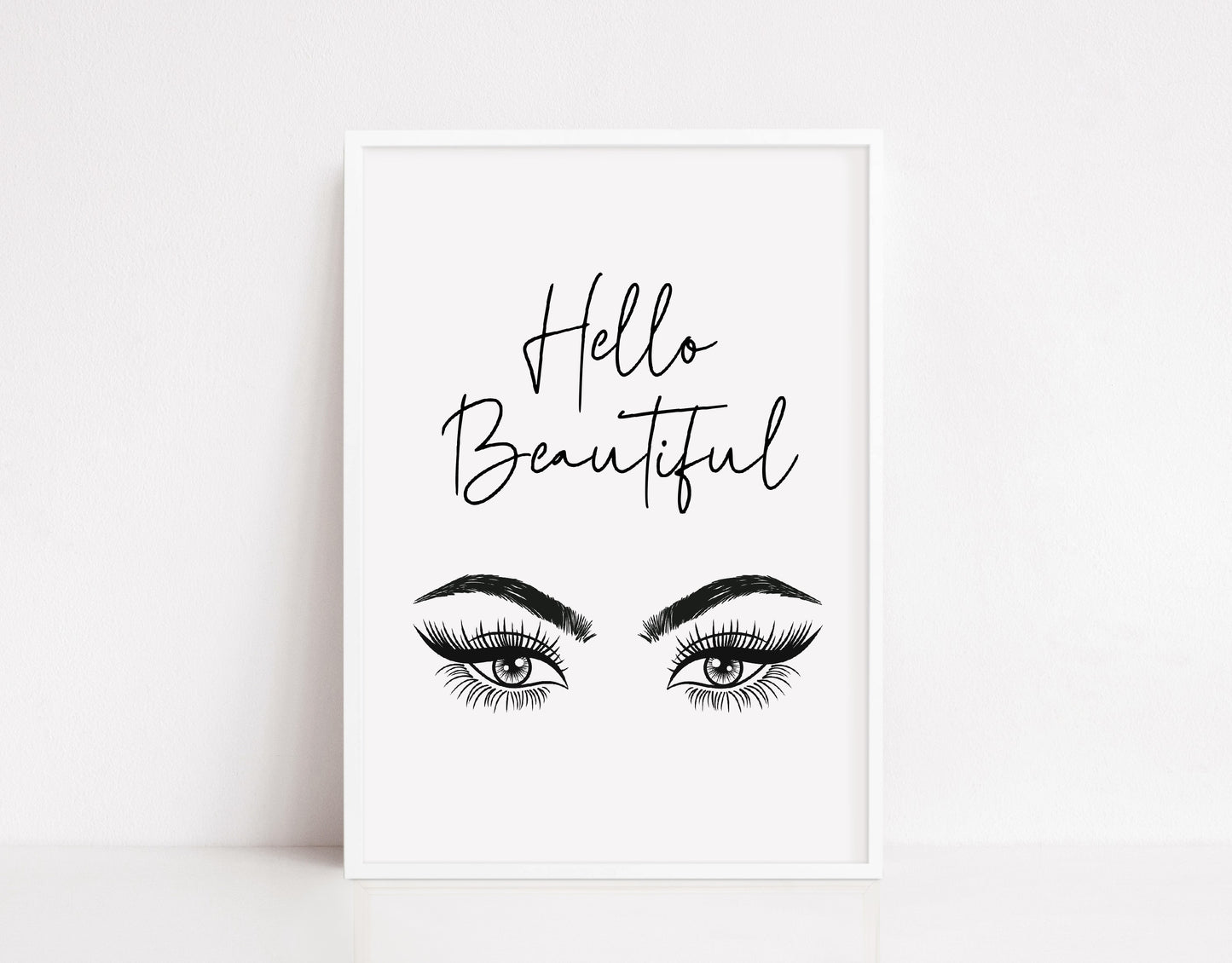 Bedroom Print | Hello Beautiful | Makeup Room Print | Positive Print