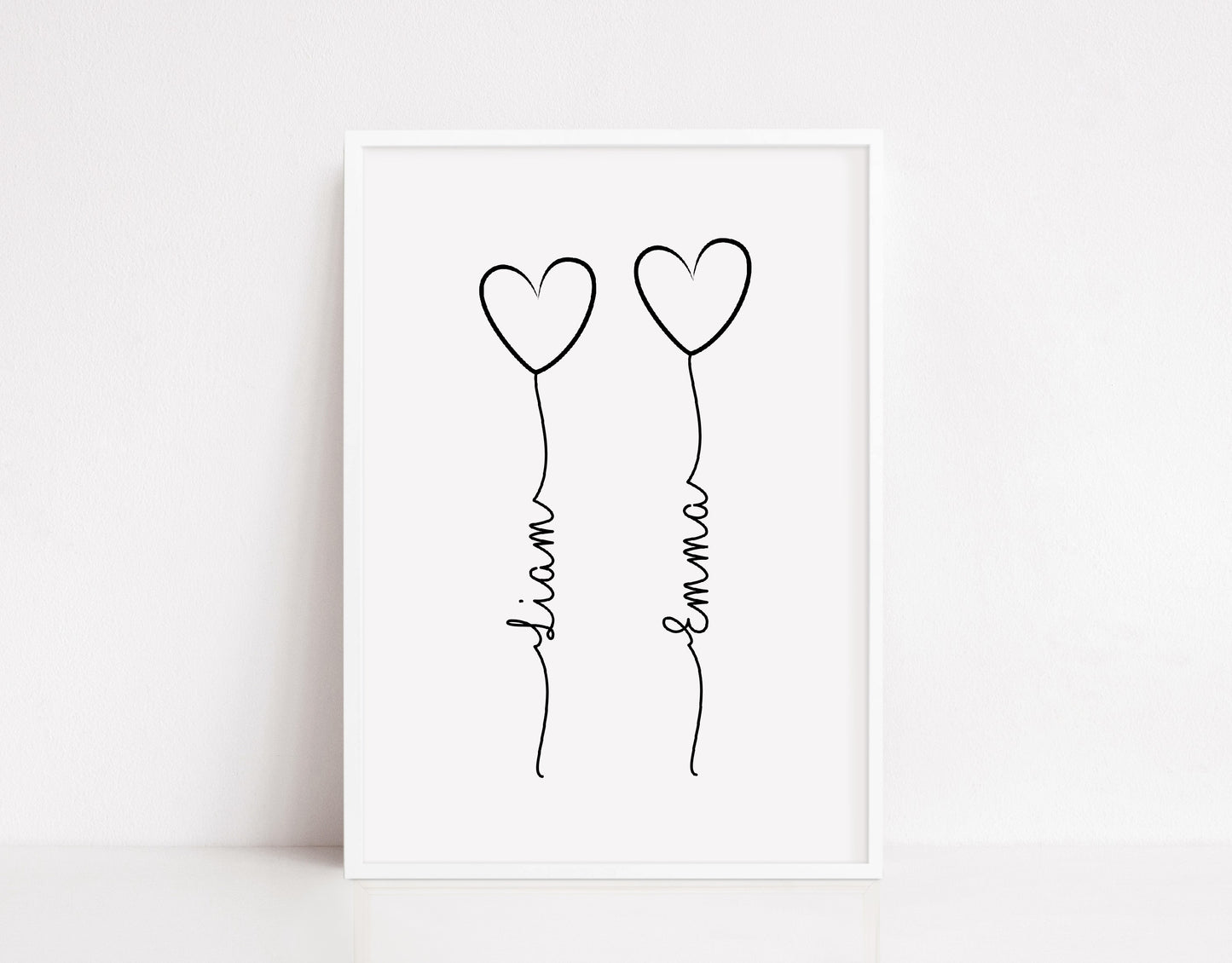 Couples Print | Personalised Balloons Print | Anniversary Print | Wedding Print | Valentines Day Print