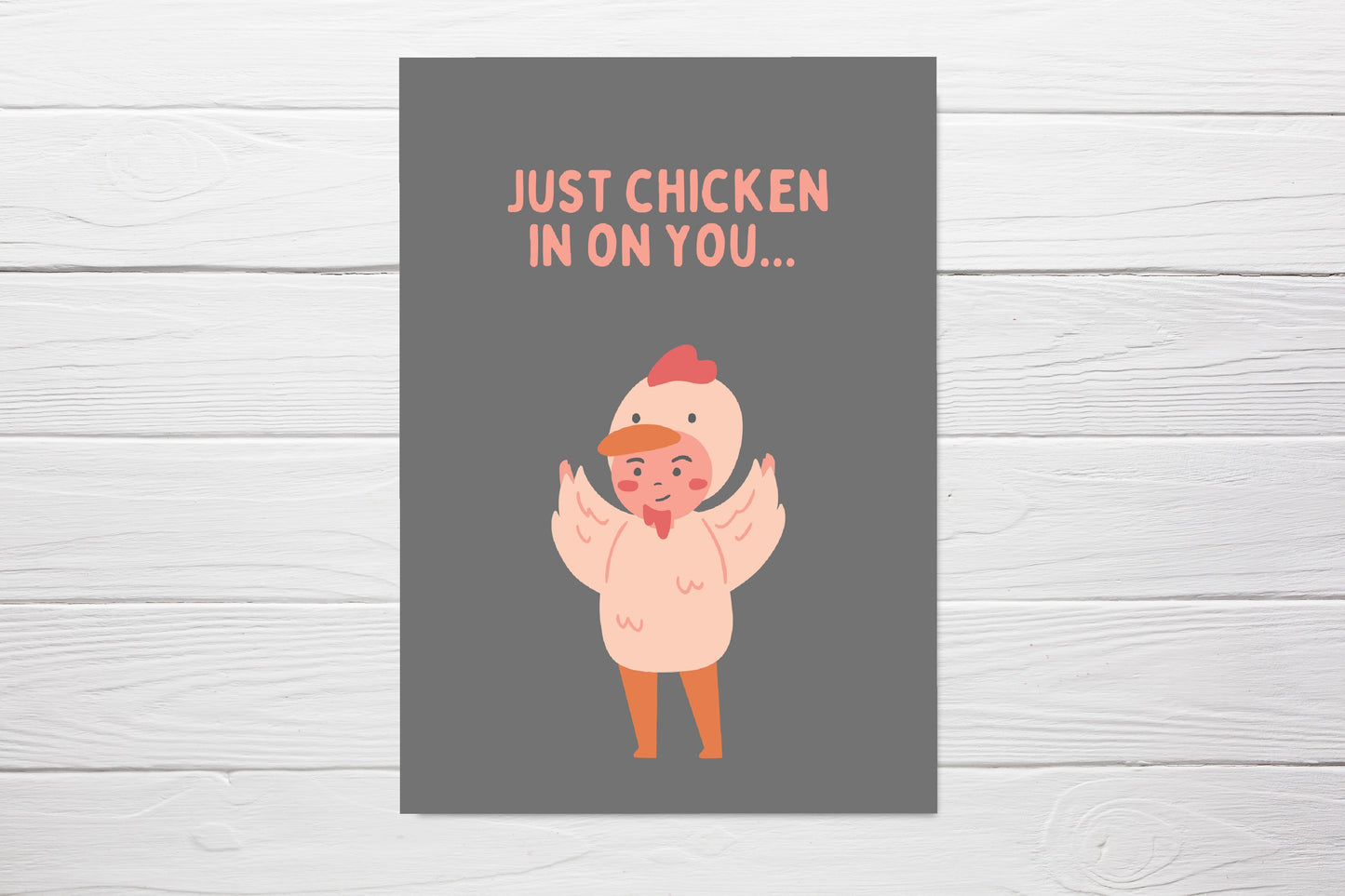 Thinking Of You Card | Just Chicken In On You | Funny Card