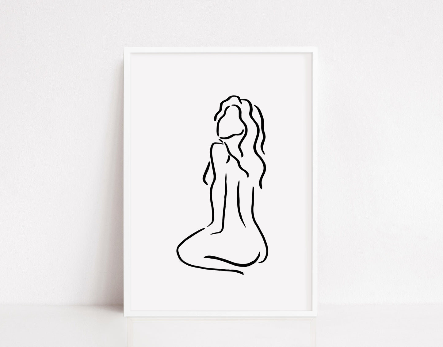Drawing Print | Woman Naked Line Art Drawing | Self Love Print