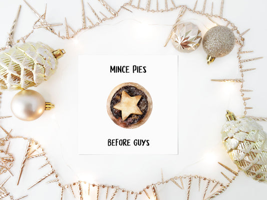 Christmas Card | Mince Pies Before Guys | Funny Christmas Card | Pack Of 10