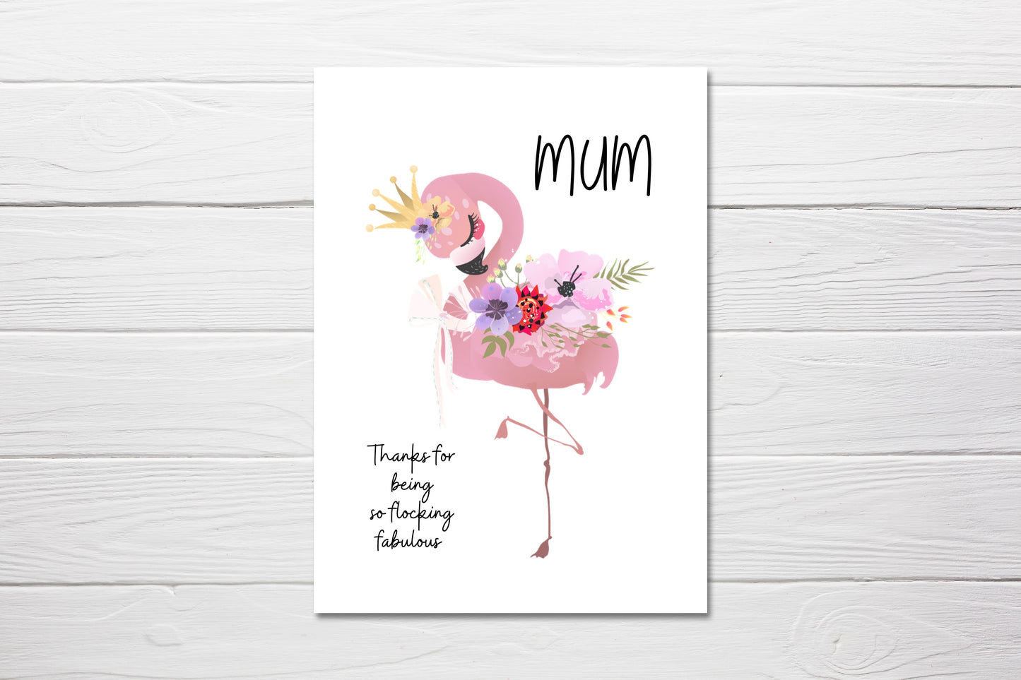 Mothers Day Card | Birthday Card | Mum, Thanks For Being So Flocking Fabulous | Flamingo Card