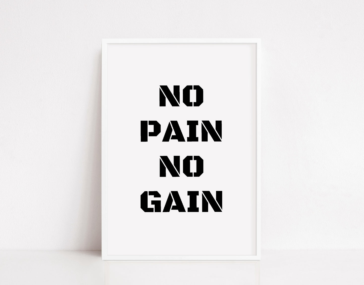 Quote Print | No Pain No Gain | Gym Print | Fitness Print