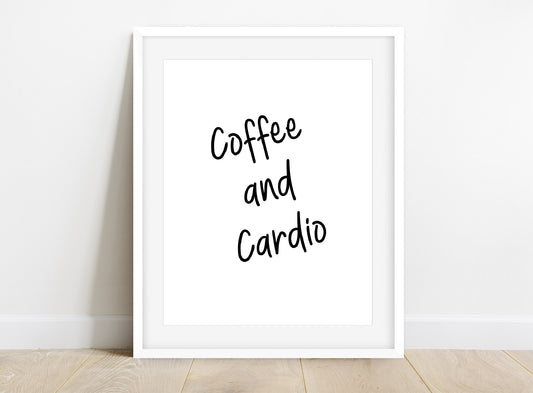 Kitchen Print | Coffee & Cardio | Gym Print | Fitness Print | Coffee Print | Motivational Print