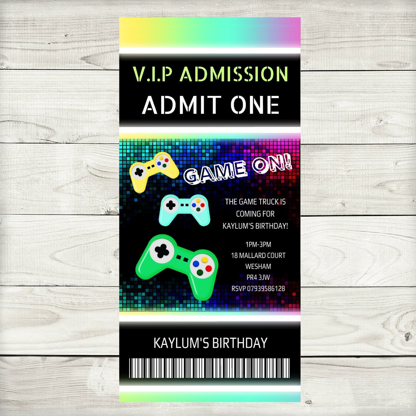 Gaming Invitations | Gamer Invites | Gaming Theme Invitations | Party Invitations