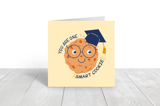 Well Done Card | You Are One Smart Cookie | Graduation Card | Exam Card | New Job Card