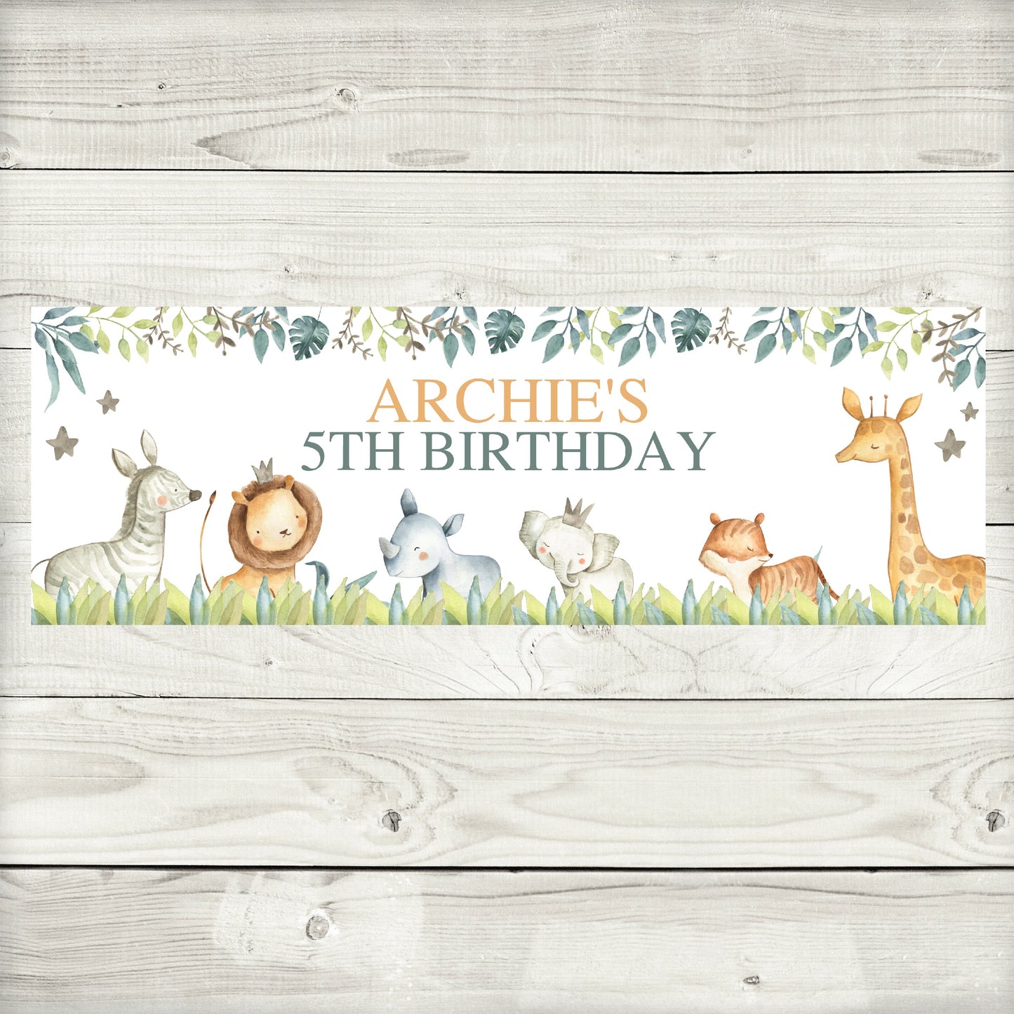 Safari Animal Banner | Personalised Party Banner | Safari Animal Theme