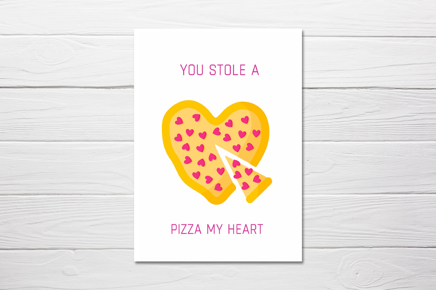 Valentines Card | Anniversary Card | You Stole A Pizza My Heart | Couples Card | Love Card | Design 1