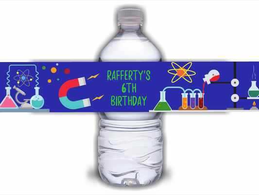 Juice Bottle Labels | Science Party Labels | Water Bottle Stickers | Science Party | Party Stickers