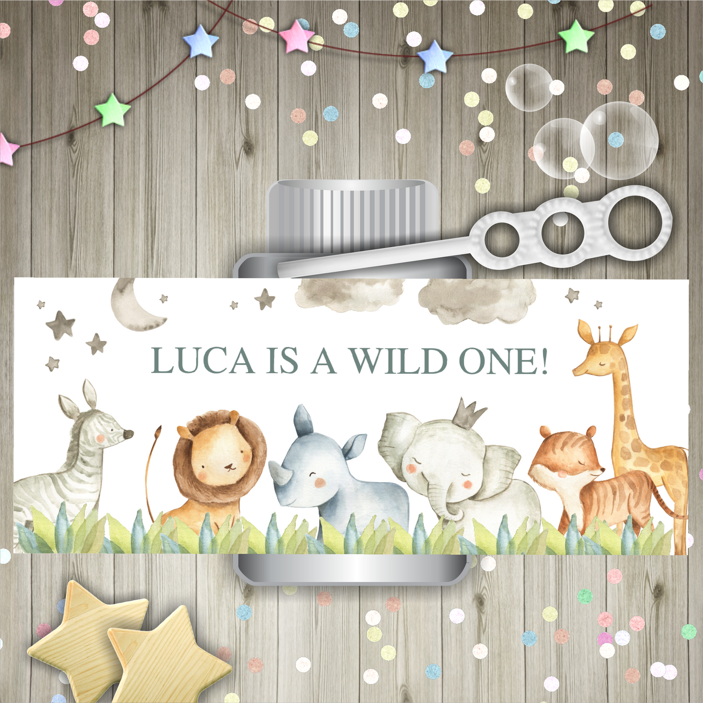 Bubble Wrapper Sticker Labels | Safari Animal Bubble Labels | Bubble Stickers | Bubble Party Favours | Party Stickers