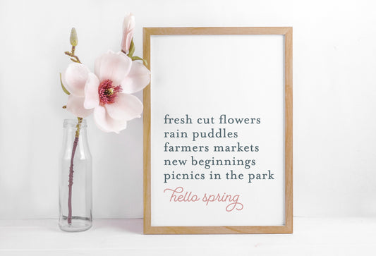 Seasonal Print | Hello Spring | Quote Print