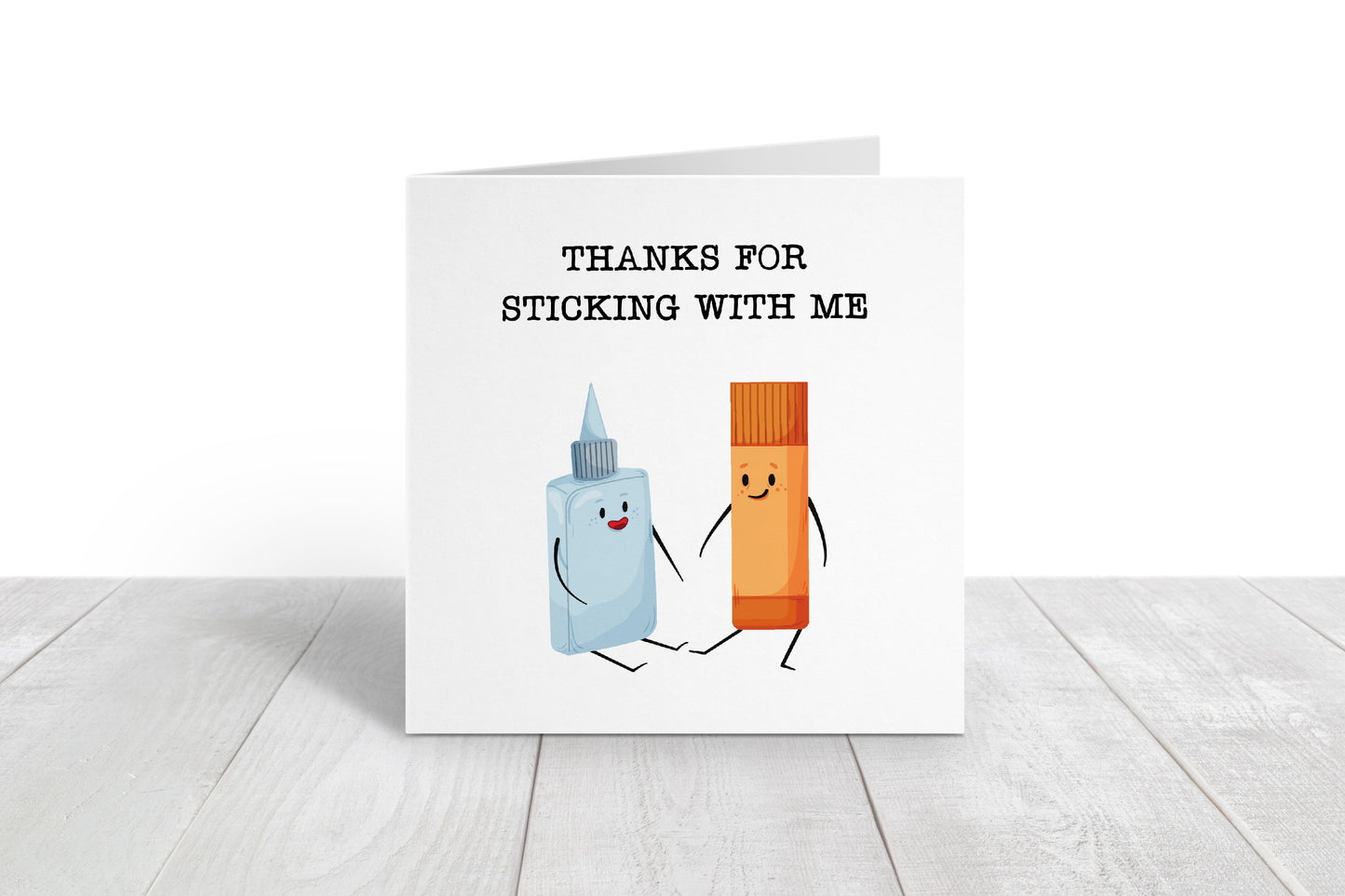 Thank You Card | Thanks For Sticking With Me | Funny Pun Card