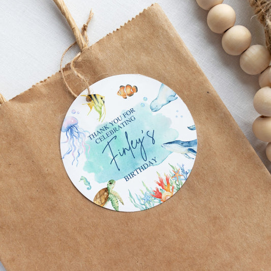 Under The Sea Gift Tags | Under The Sea Baby Shower, Birthday Gift Tags | Circle Gift Tags