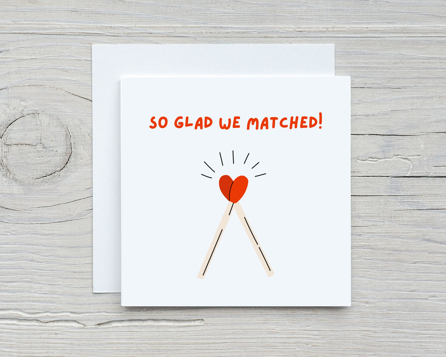 Valentines Card | Anniversary Card | So Glad We Matched | Couples Card | Love Card - Dinky Designs