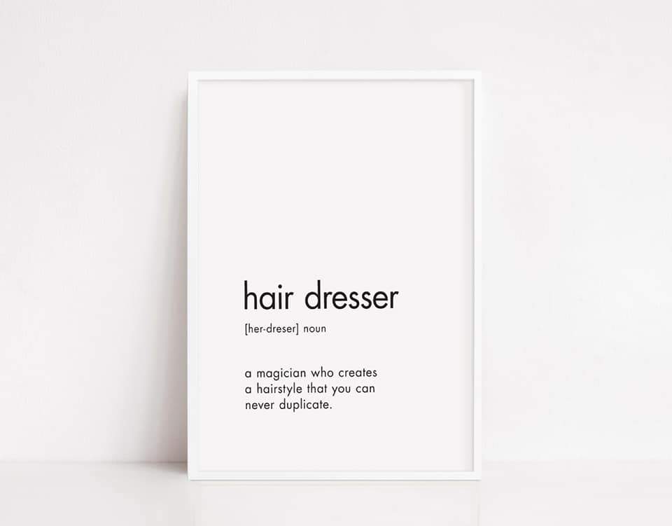Salon Print | Hairdresser Noun | Hairdressing Print - Dinky Designs