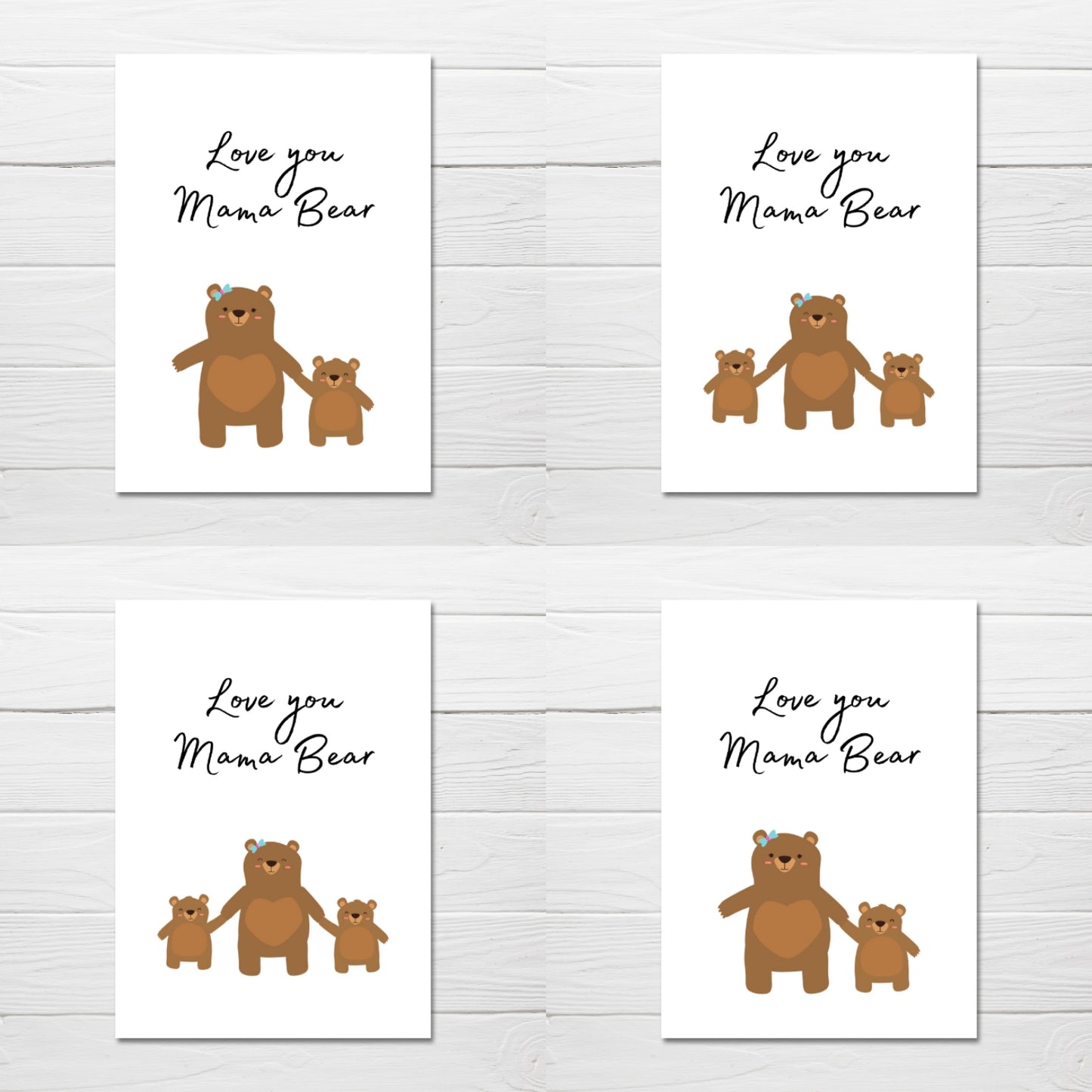 Mothers Day Card | Love You Mama Bear | Cute Card