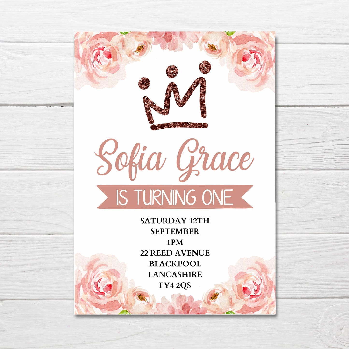Floral Invitations | A6 Invites | Girly Invitations | Party Invitations
