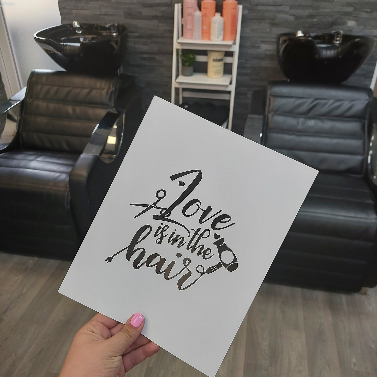 Salon Print | Love Is In The Hair | Hairdressing Print | Hair Quote