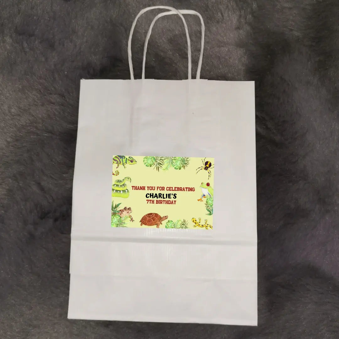 Rectangle Stickers | Party Stickers | Reptile Party Stickers | Party Bag Stickers