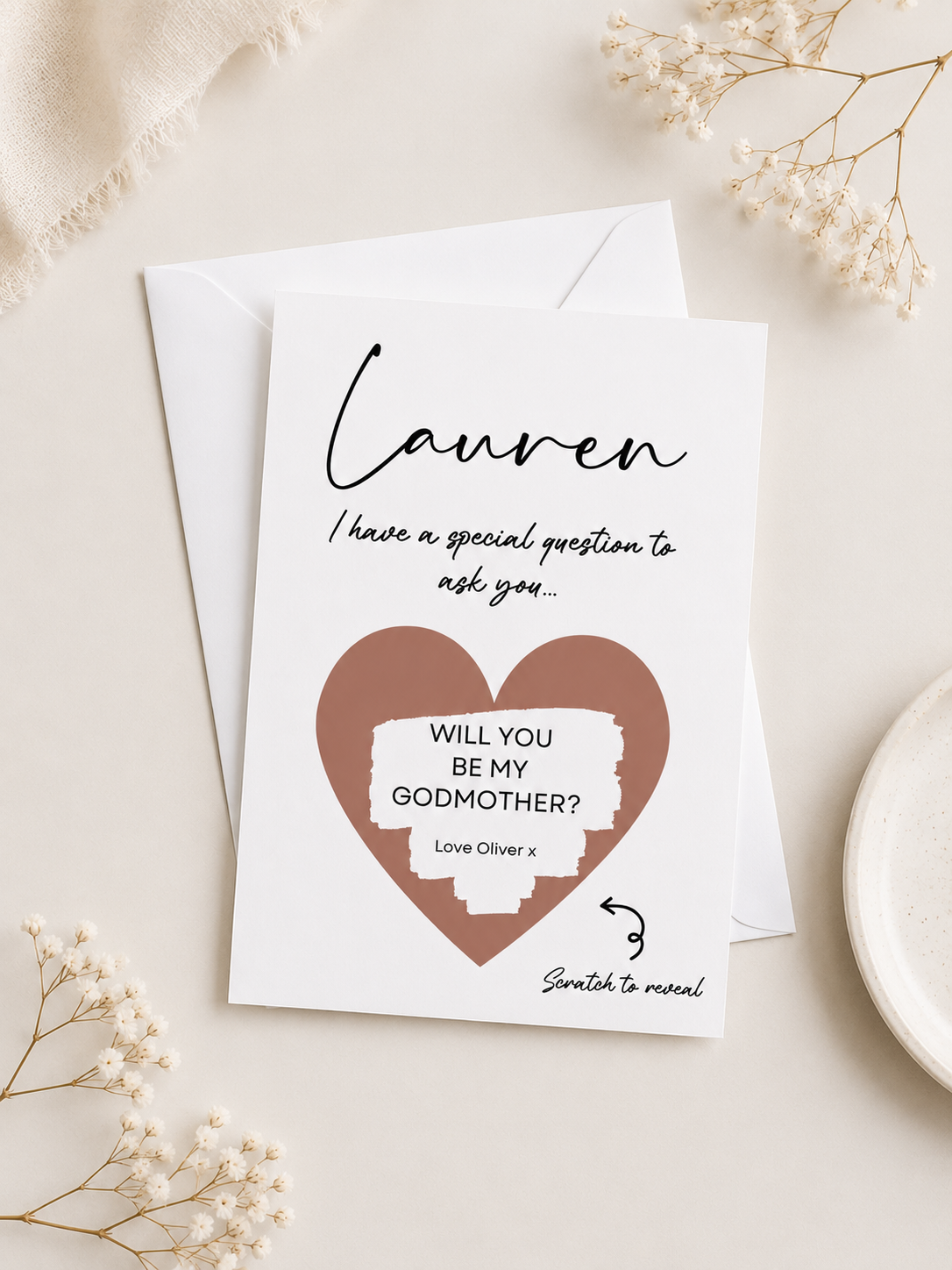 Scratch Card | Surprise Card | Special Question, Guess What? - Scratch Reveal A6 Card - Dinky Designs