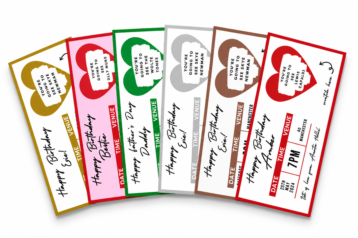 Surprise Concert Ticket Print | Personalised Gold Concert Ticket | Scratch Reveal | Gift Idea