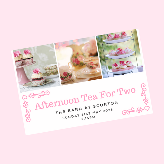 A6 Print | Pink Afternoon Tea Gift Voucher | Gift Ticket Idea