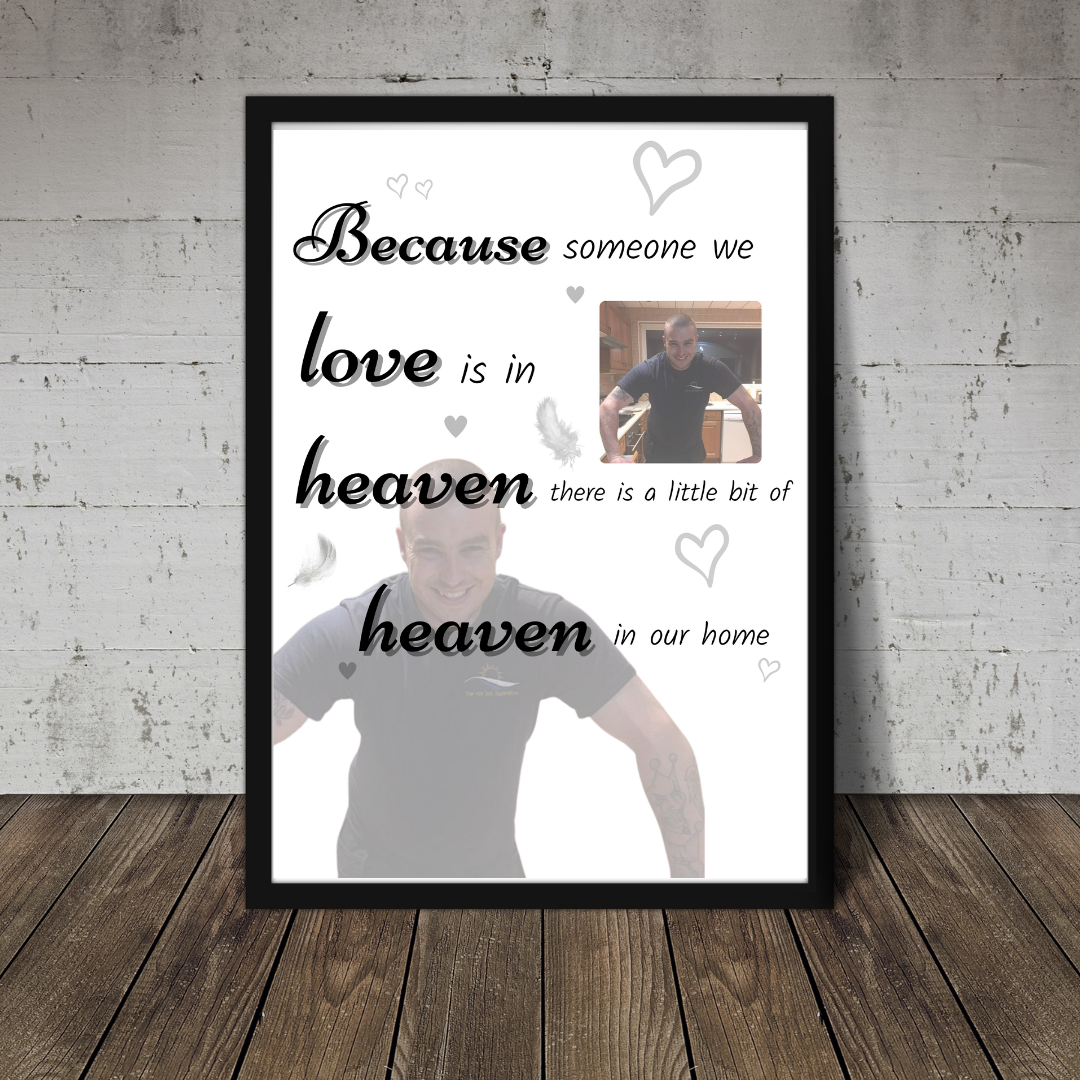 Memory Print | Because Someone We Love Is In Heaven There Is A Little Bit Of Heaven In Our Home | Thoughtful Gift - Dinky Designs