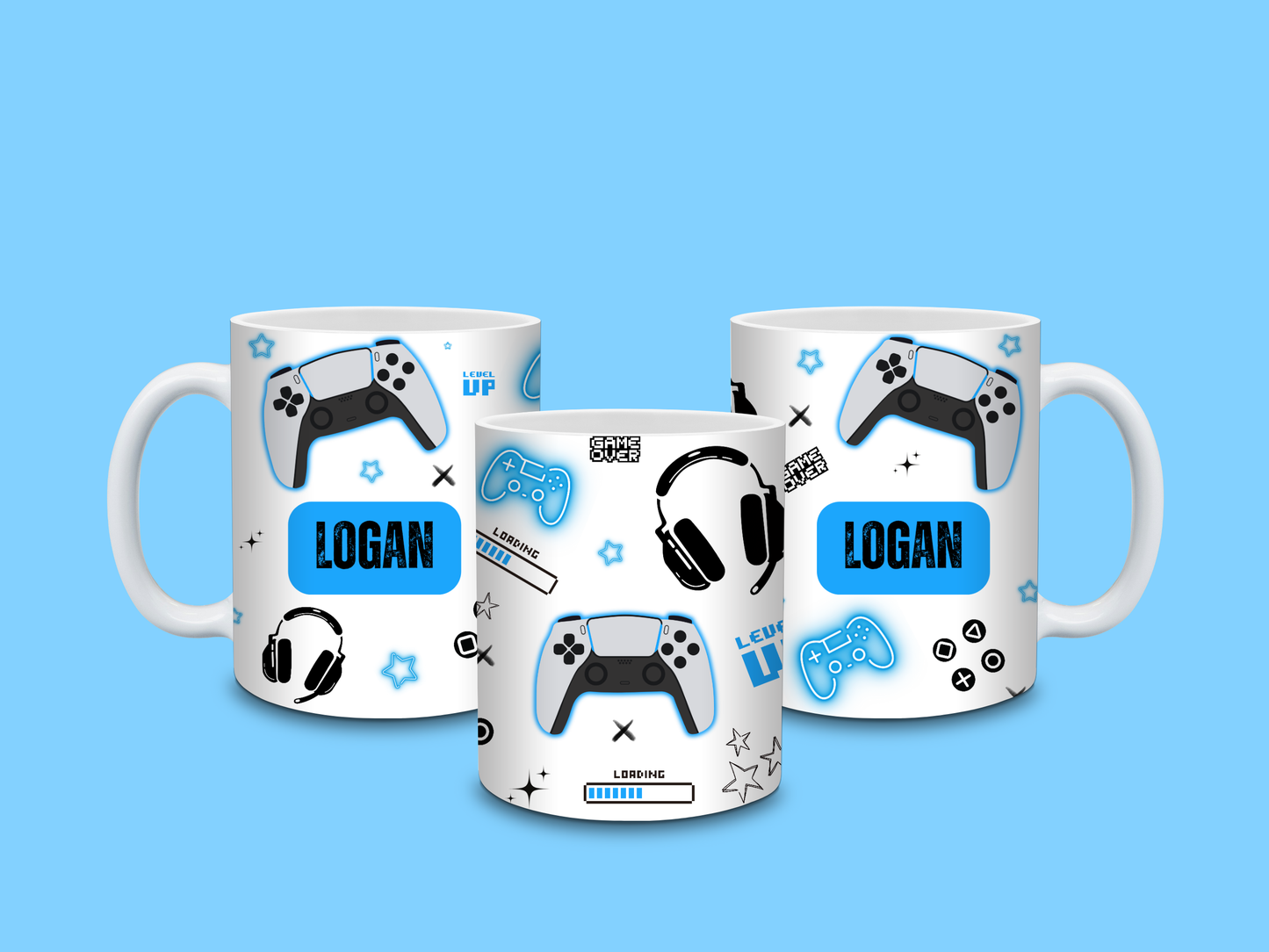 Gaming Mug | Blue Gaming Mug | Personalised Gamer Mug | Gift Idea
