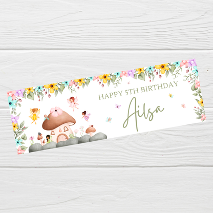 Fairy Photo Banner | Personalised Party Banner | Fairy Theme - Dinky Designs