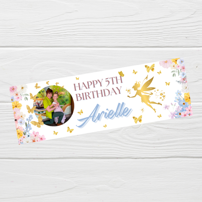Fairy Photo Banner | Personalised Party Banner | Fairy Theme - Dinky Designs