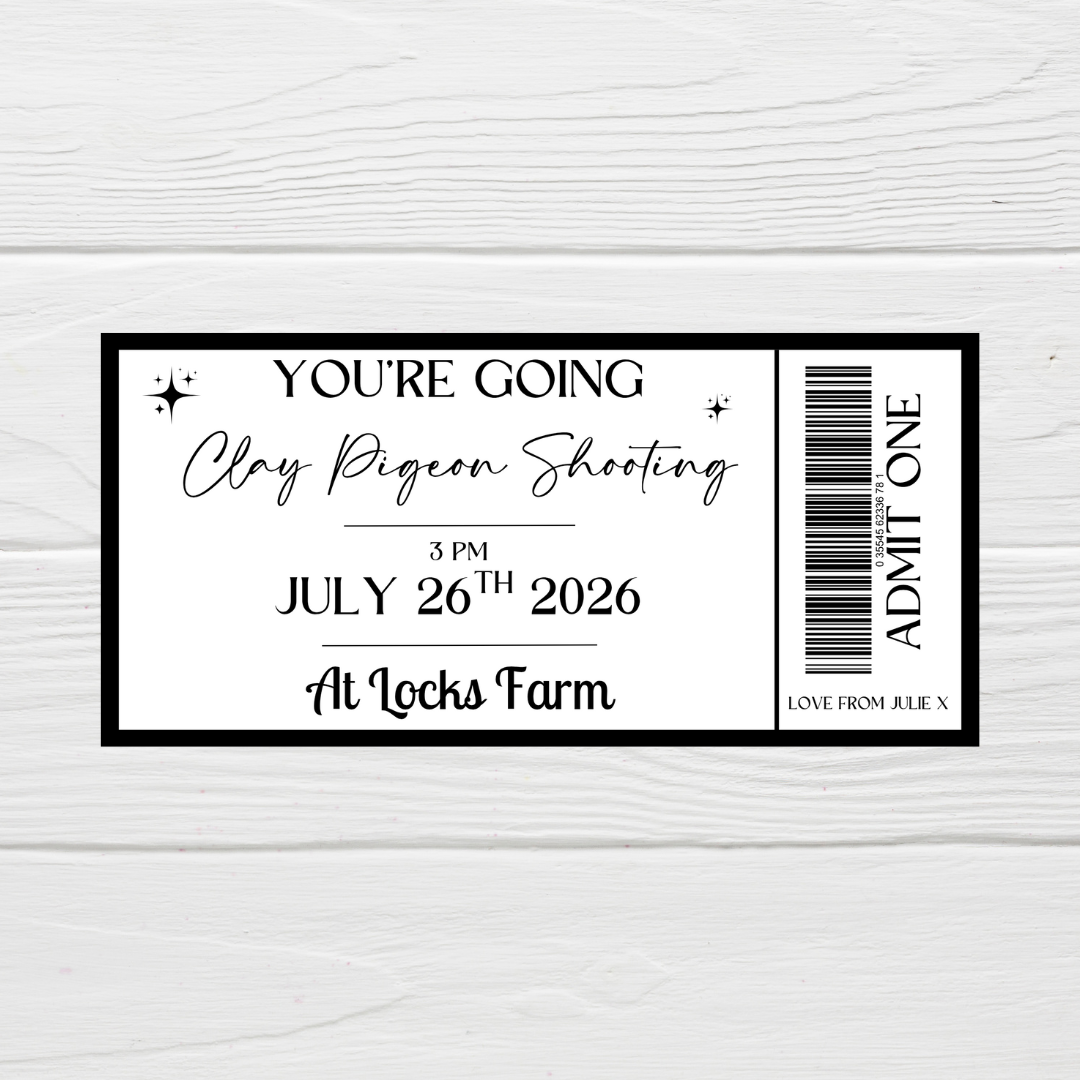 Surprise Ticket Print | Personalised Black & White Ticket Voucher | Gift Idea