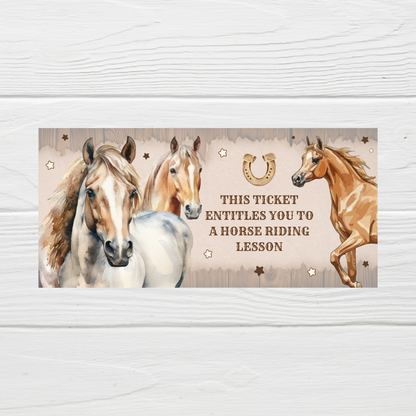 Surprise Ticket Print | Personalised Horse Riding Ticket Voucher | Gift Idea - Dinky Designs