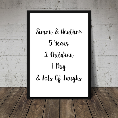 Family Print | Personalised Couple Print | Life Print | Family Gift - Dinky Designs