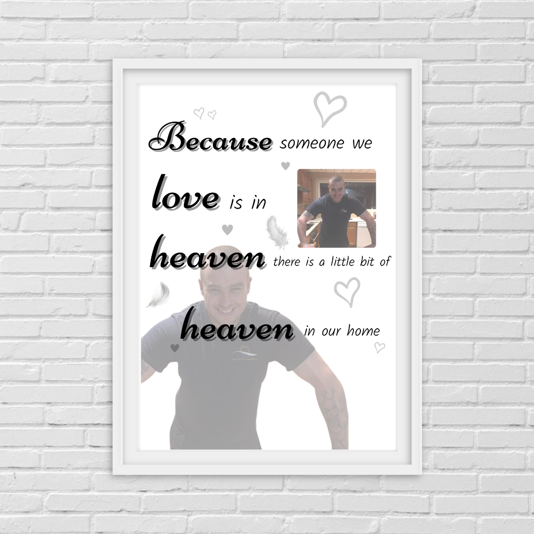 Memory Print | Because Someone We Love Is In Heaven There Is A Little Bit Of Heaven In Our Home | Thoughtful Gift - Dinky Designs