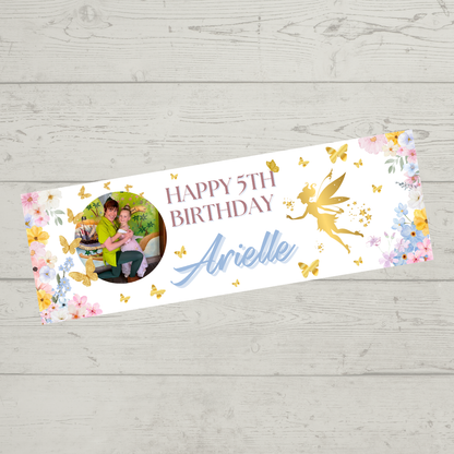 Fairy Photo Banner | Personalised Party Banner | Fairy Theme - Dinky Designs