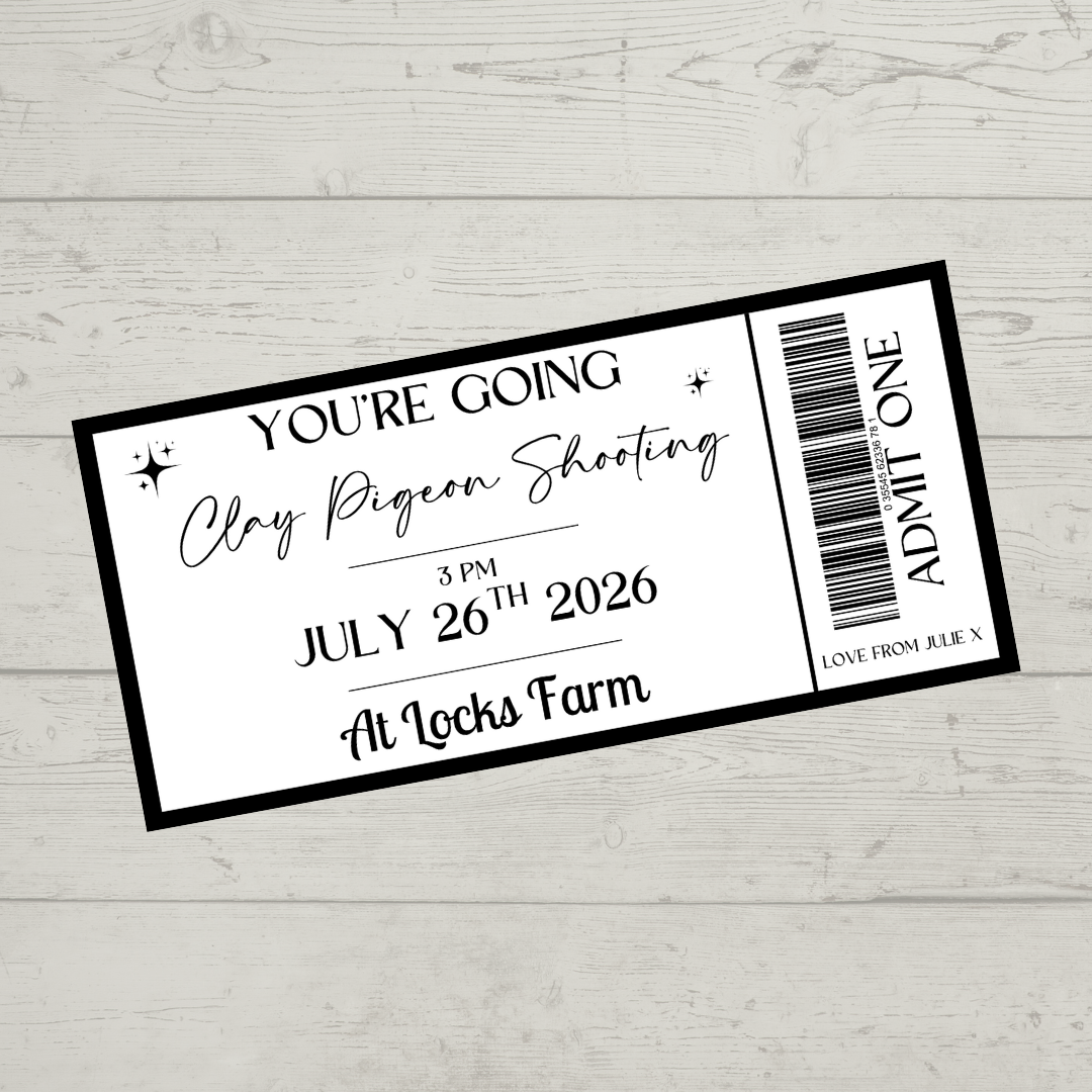 Surprise Ticket Print | Personalised Black & White Ticket Voucher | Gift Idea