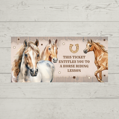 Surprise Ticket Print | Personalised Horse Riding Ticket Voucher | Gift Idea - Dinky Designs
