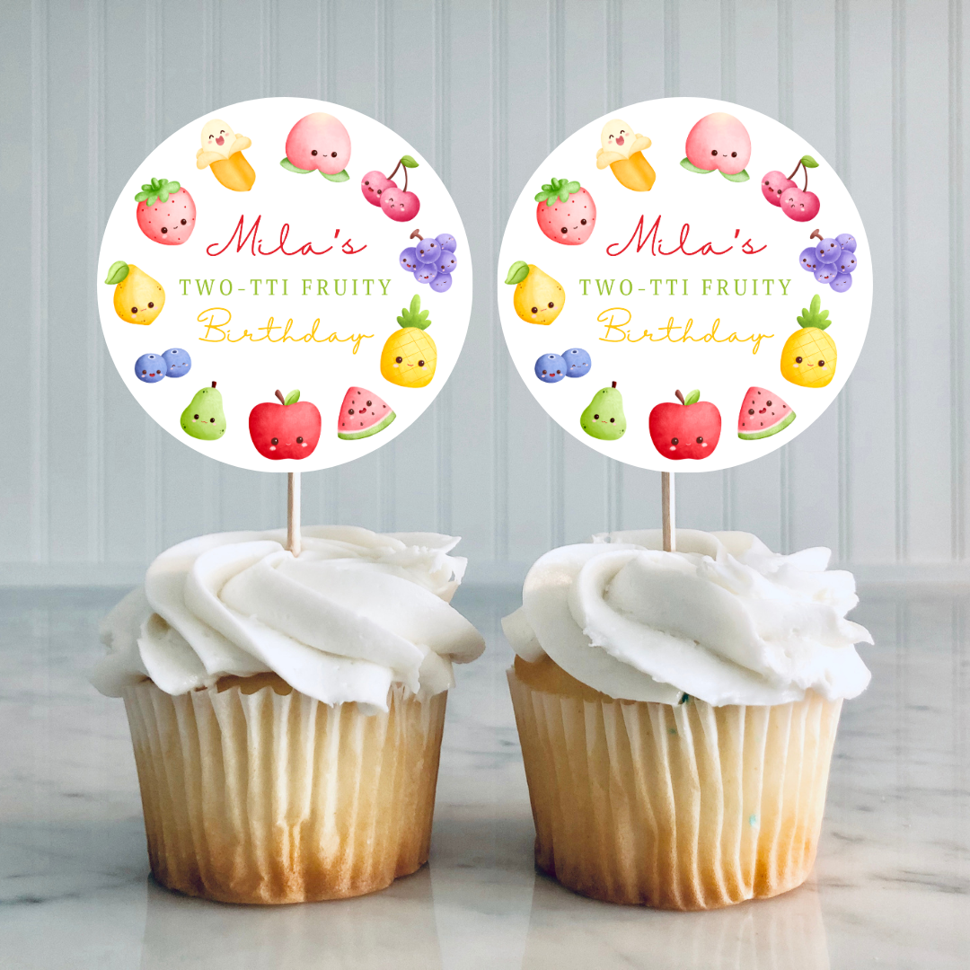 Fruit Cupcake Toppers | Fruit Birthday Cupcake Toppers | Party Decorations