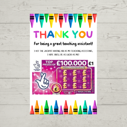 Teacher Gift | Teacher Gift Idea Scratch Card Lottery Ticket | Teacher Gift Idea