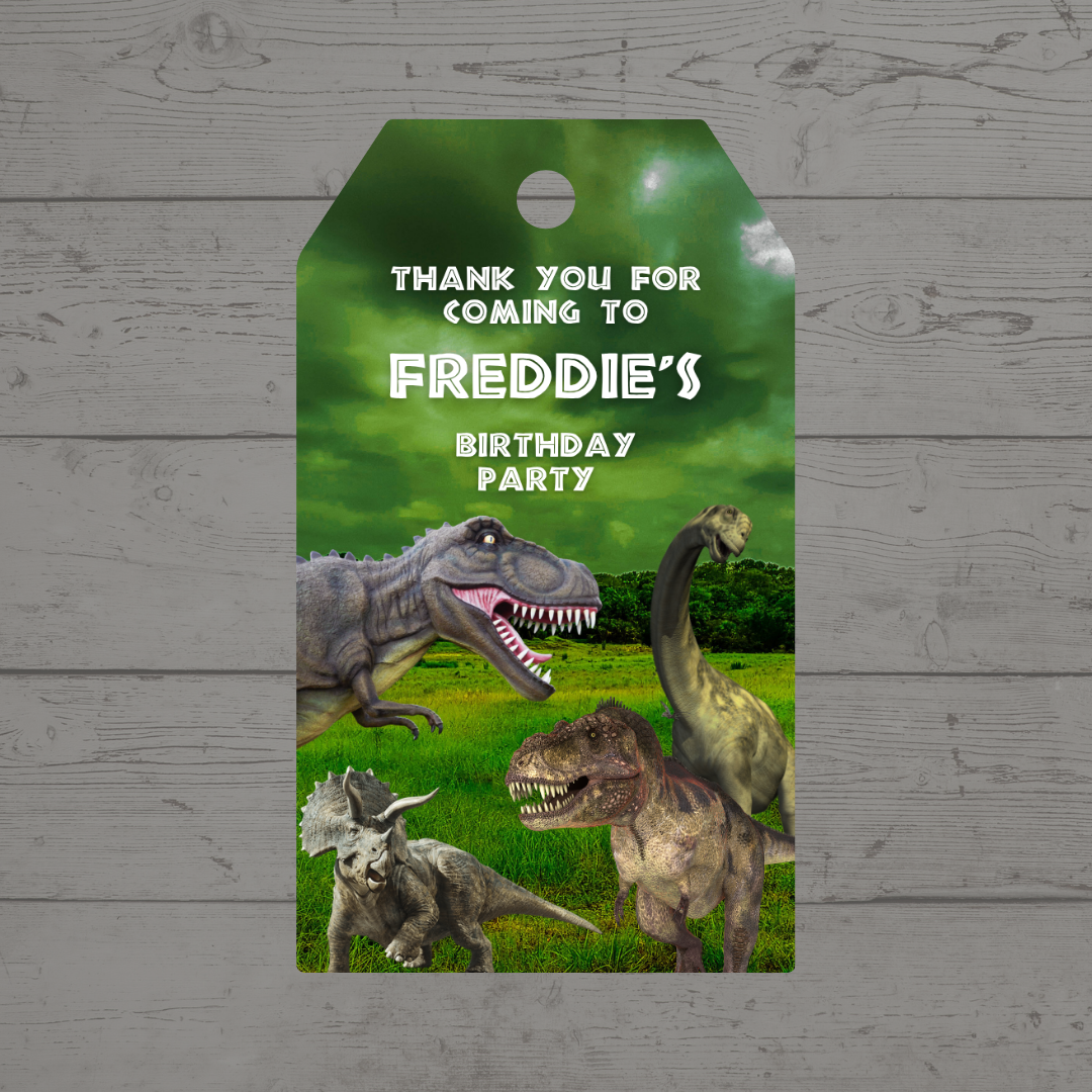 Gift Tags | Green Dinosaur Gift Tags | Party Tags | Party Gift Tags | Green Dinosaur Party Theme