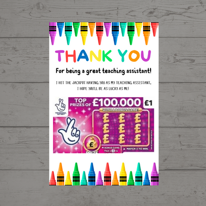 Teacher Gift | Teacher Gift Idea Scratch Card Lottery Ticket | Teacher Gift Idea