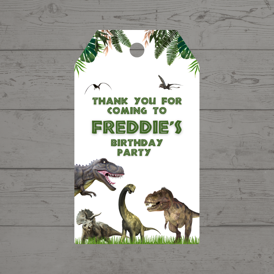Gift Tags | White Dinosaur Gift Tags | Party Tags | Party Gift Tags | White Dinosaur Party Theme