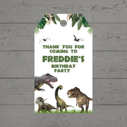 Gift Tags | White Dinosaur Gift Tags | Party Tags | Party Gift Tags | White Dinosaur Party Theme - Dinky Designs