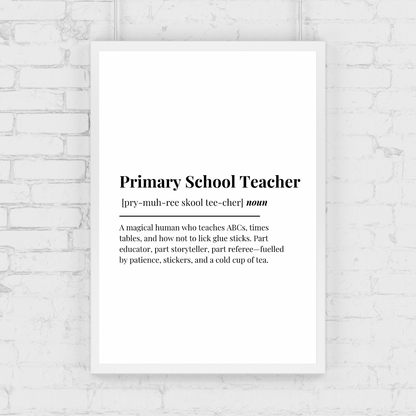Definition Print | Primary School Teacher | Teacher Gift Idea | Design 1