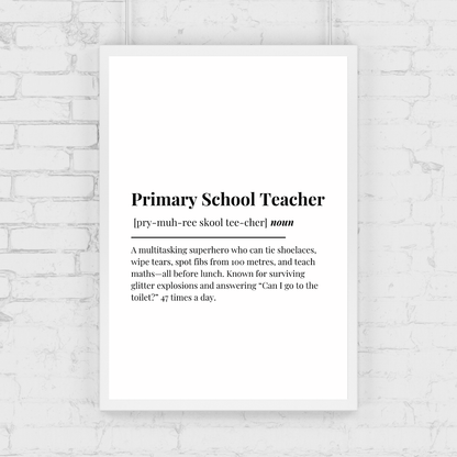 Definition Print | Primary School Teacher | Teacher Gift Idea | Design 2