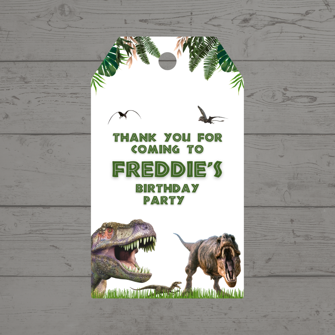 Gift Tags | White Dinosaur Gift Tags | Party Tags | Party Gift Tags | White Dinosaur Party Theme